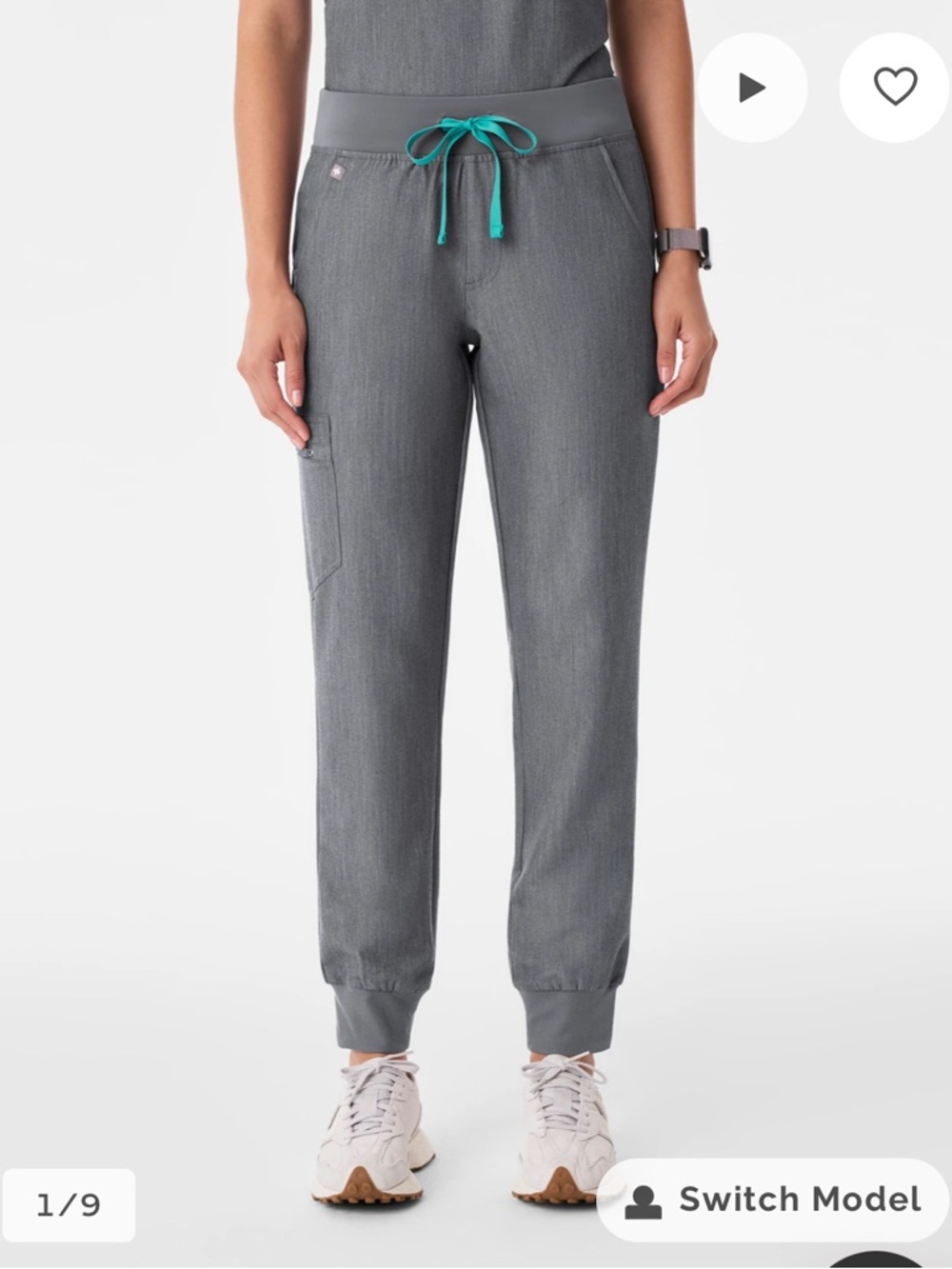 Figs Zamora Jogger Scrub Trouser in Graphite Sz M/P